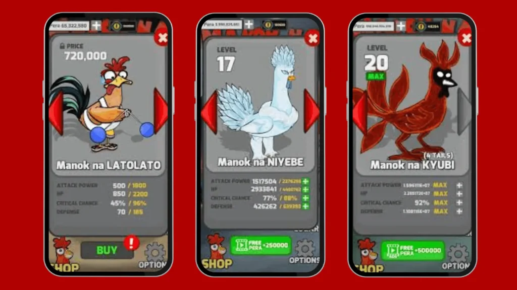 All chicken characters unlocked selection screen